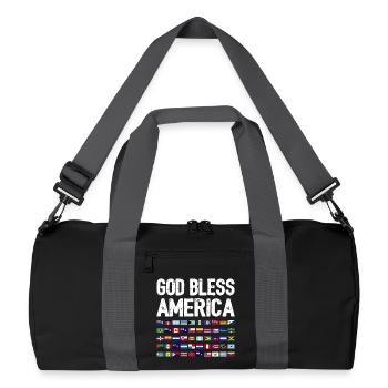 Gott segne Amerika Kontinent Alle Länder Erbe - Recycelte Duffel Bag - Schwarz/Graphitgrau - Vorne
