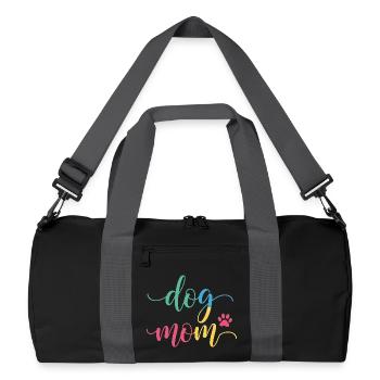 Maman de chien - Design coloré de maman de chien - Sac de sport recyclé - noir/gris graphite - Devant