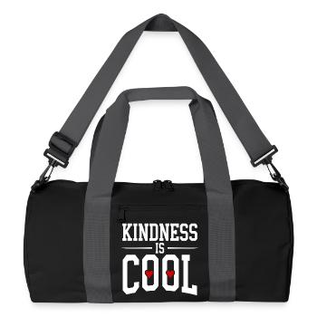 Kindness is Cool Statement with Heart Symbols - Recycled Duffel Bag - black/graphite grey - Front