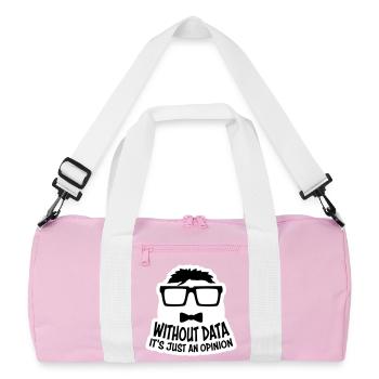 Without Data It's Just An Opinion Statistik Nerd - Recycelte Duffel Bag - Rosa/Weiß - Vorne