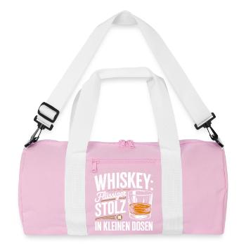  Whiskey Fluessiger Stolz In Kleinen Dosen - Recycelte Duffel Bag - Rosa/Weiß - Vorne