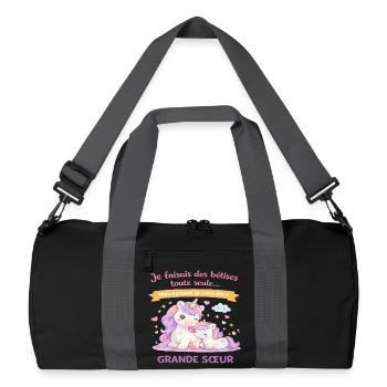 Ich habe dumme Dinge alleine gemacht - Recycelte Duffel Bag - Schwarz/Graphitgrau - Vorne
