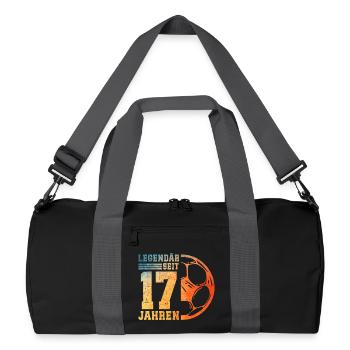 17e anniversaire Football 17 ans Jeunes garçons - Sac de sport recyclé - noir/gris graphite - Devant