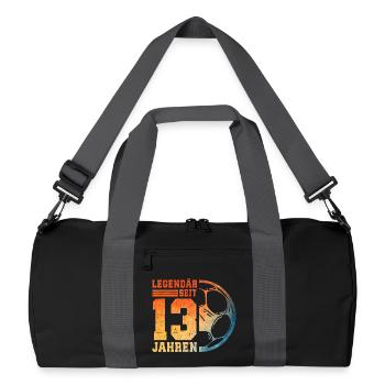 13. Geburtstag Fußball 13 Jahre Junge Teenager - Recycelte Duffel Bag - Schwarz/Graphitgrau - Vorne