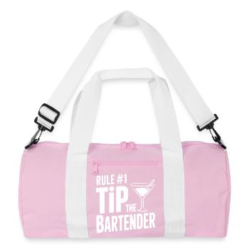 Rule #1 Tip the Bartender - Recycled Duffel Bag - pink/white - Front