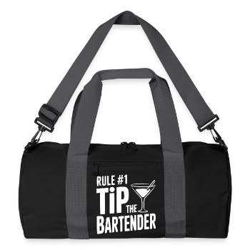 Regel #1 Trinkgeld an den Barkeeper geben - Recycelte Duffel Bag - Schwarz/Graphitgrau - Vorne