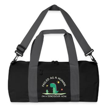 Failed as a Human – I'm a Dinosaur Now - Recycled Duffel Bag - black/graphite grey - Front