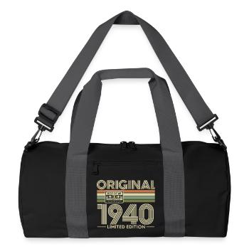 Originale Retro-Kassette von 1940 Limited - Recycelte Duffel Bag - Schwarz/Graphitgrau - Vorne