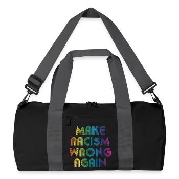 Make Racism Wrong Again - Recycelte Duffel Bag - Schwarz/Graphitgrau - Vorne