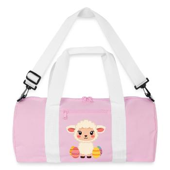 Schaf an Ostern  - Recycelte Duffel Bag - Rosa/Weiß - Vorne