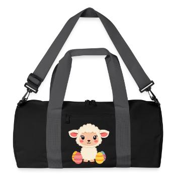 Schaf an Ostern  - Recycelte Duffel Bag - Schwarz/Graphitgrau - Vorne