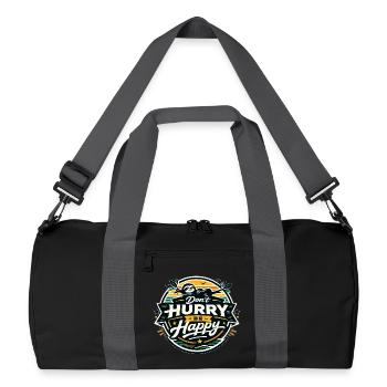 Dont Hurry Be Happy Sloth - Recycled Duffel Bag - black/graphite grey - Front