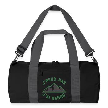 Montagnes vertes et slogan Randonnée - Sac de sport recyclé - noir/gris graphite - Devant