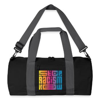 Stop Racism Now - Recycelte Duffel Bag - Schwarz/Graphitgrau - Vorne