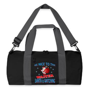 SANTA WAITER - Recycelte Duffel Bag - Schwarz/Graphitgrau - Vorne
