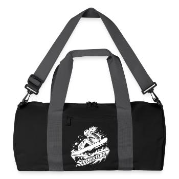 Slopestyle Snowboard Action in den Bergen - Recycelte Duffel Bag - Schwarz/Graphitgrau - Vorne