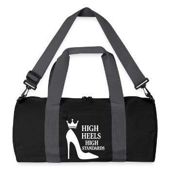 High Heels High Standards: Power-Statement Queen - Recycelte Duffel Bag - Schwarz/Graphitgrau - Vorne