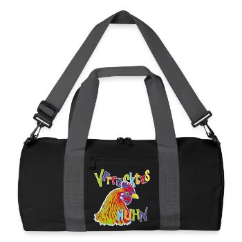 Fans de poulet - Coq - Coq - Poulet fleur - Bio - Sac de sport recyclé - noir/gris graphite - Devant