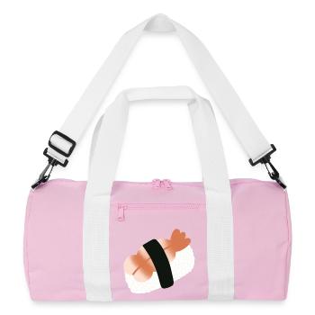 Shrimp Nigiri Minimalist Sushi - Recycled Duffel Bag - pink/white - Front