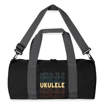 Ukulele typography - Recycled Duffel Bag - black/graphite grey - Front