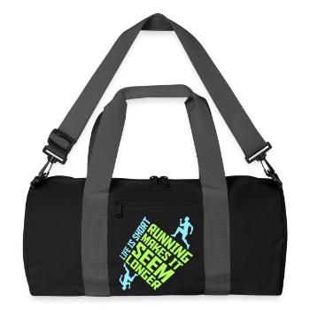 Life Is Short Running Makes It Seem Longer Funny - Recycled Duffel Bag - black/graphite grey - Front