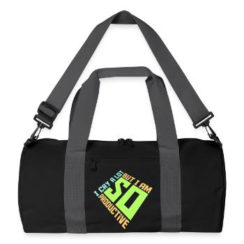 I Cry A Lot But I Am So Productive Lustig Emotion - Recycelte Duffel Bag - Schwarz/Graphitgrau - Vorne