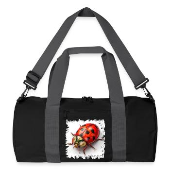 Red Ladybug Pattern Shirt - Recycled Duffel Bag - black/graphite grey - Front