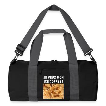 I want my iced coffee – espresso latte humour - Recycled Duffel Bag - black/graphite grey - Front