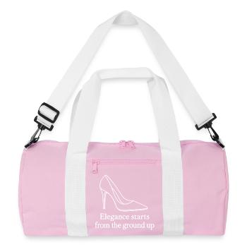 High Heel Line Art – Elegance Fashion Quote - Recycled Duffel Bag - pink/white - Front