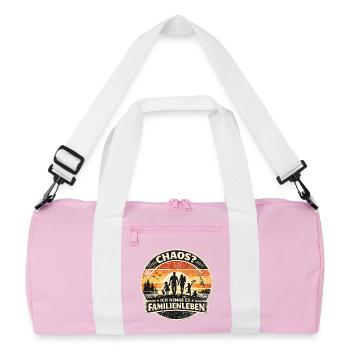 Family chaos on the beach: joie de vivre - Recycled Duffel Bag - pink/white - Front
