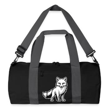 Arctic Fox Arctic White Animal Nature Logo - Recycled Duffel Bag - black/graphite grey - Front