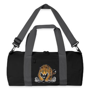Jaguar Leopard Attack Water Mascot Predator - Recycled Duffel Bag - black/graphite grey - Front
