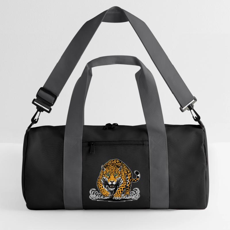 Jaguar-Leopard greift Wassermaskottchen Räuber an Recycelte Duffel Bag