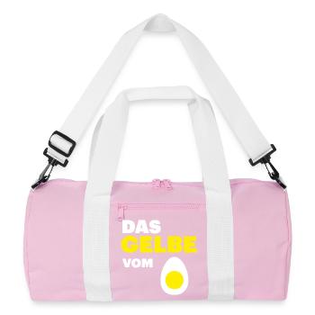 Fans de poulet - Coq - Coq - Jaune d’œuf - Sac de sport recyclé - rose/blanc - Devant