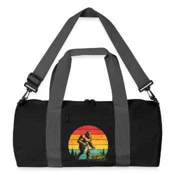 Fleurs de jardin Drôle de Big Foot Gardener - Sac de sport recyclé - noir/gris graphite - Devant
