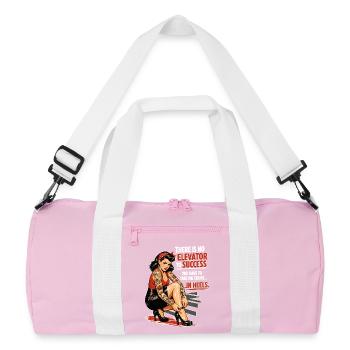 Imprimé rétro Pin-Up : succès en talons et tatouages - Sac de sport recyclé - rose/blanc - Devant