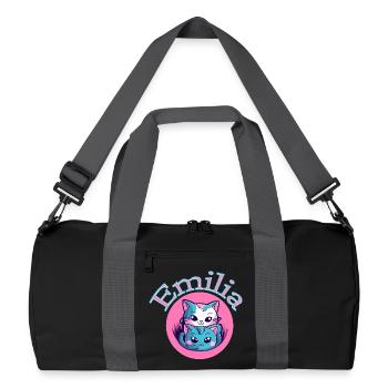 Emilia Cat Duet - Recycled Duffel Bag - black/graphite grey - Front