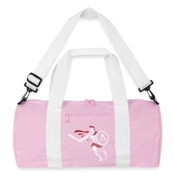 Spartan Attack Sword Shield Spartan-Maskottchen - Recycelte Duffel Bag - Rosa/Weiß - Vorne