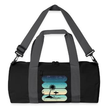 Retro Surfing Surfing Athlete Water Sports Surfer - Recycled Duffel Bag - black/graphite grey - Front