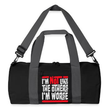 Je ne suis pas comme les autres, je suis pire, sarcasme drôle - Sac de sport recyclé - noir/gris graphite - Devant