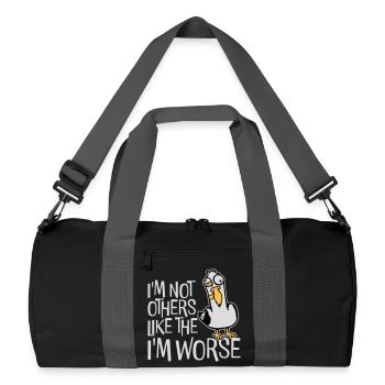 Mouette folle, je ne suis pas comme les autres, je suis pire - Sac de sport recyclé - noir/gris graphite - Devant