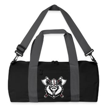 Wikinger-Axtmeister Krieger-Kreuzfahrer-Axt-Maskottchen - Recycelte Duffel Bag - Schwarz/Graphitgrau - Vorne