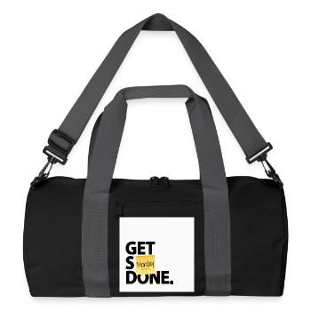 Get Stuff Done Monday Lustiges Büro Poster - Recycelte Duffel Bag - Schwarz/Graphitgrau - Vorne