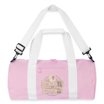 Naptime Is My Quiet Time Christian Mom Coffee - Recycled Duffel Bag - pink/white - Front