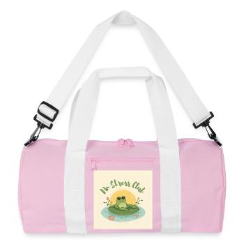 No Stress Club Frog Chill - Recycled Duffel Bag - pink/white - Front