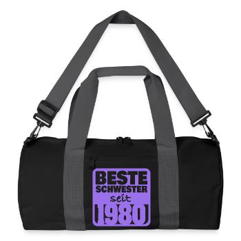 Schwesterchen 1980 - Recycelte Duffel Bag - Schwarz/Graphitgrau - Vorne