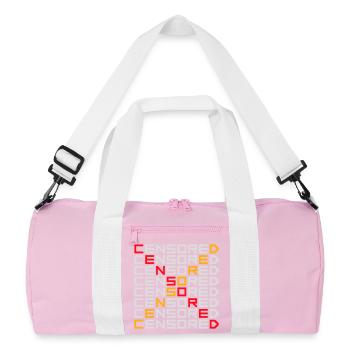 Censored Funny Statement Freedom Logo - Recycled Duffel Bag - pink/white - Front