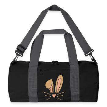 Osterhase Ostern - Recycelte Duffel Bag - Schwarz/Graphitgrau - Vorne
