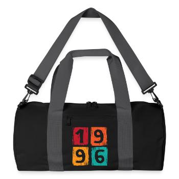 1996 30. Geburtstag - Recycelte Duffel Bag - Schwarz/Graphitgrau - Vorne