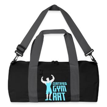 Certified Gym Rat Funny Fitness Training Saying - Recycled Duffel Bag - black/graphite grey - Front